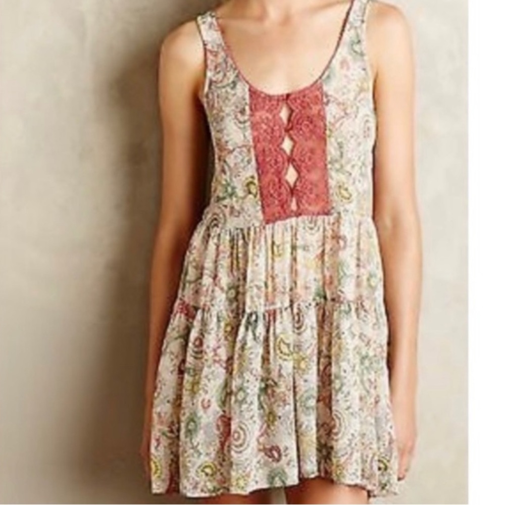 Fleur Wood Anthropologie Sheer Floral Dress